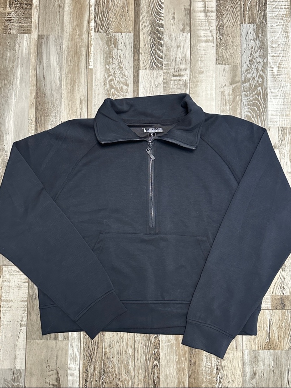 Local Girl Freelance Black Half-Zip Pullover Top- So soft and comfy